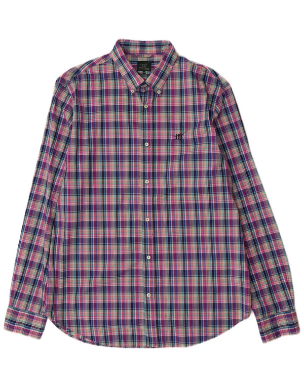 Henry Cottons Camisa Hombre Talla 43 XL Algodón Cuadros Multicolor