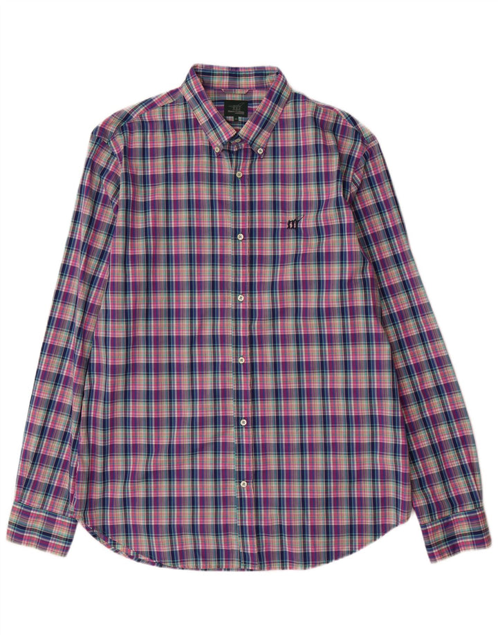 Henry Cottons Camisa Hombre Talla 43 XL Algodón Cuadros Multicolor