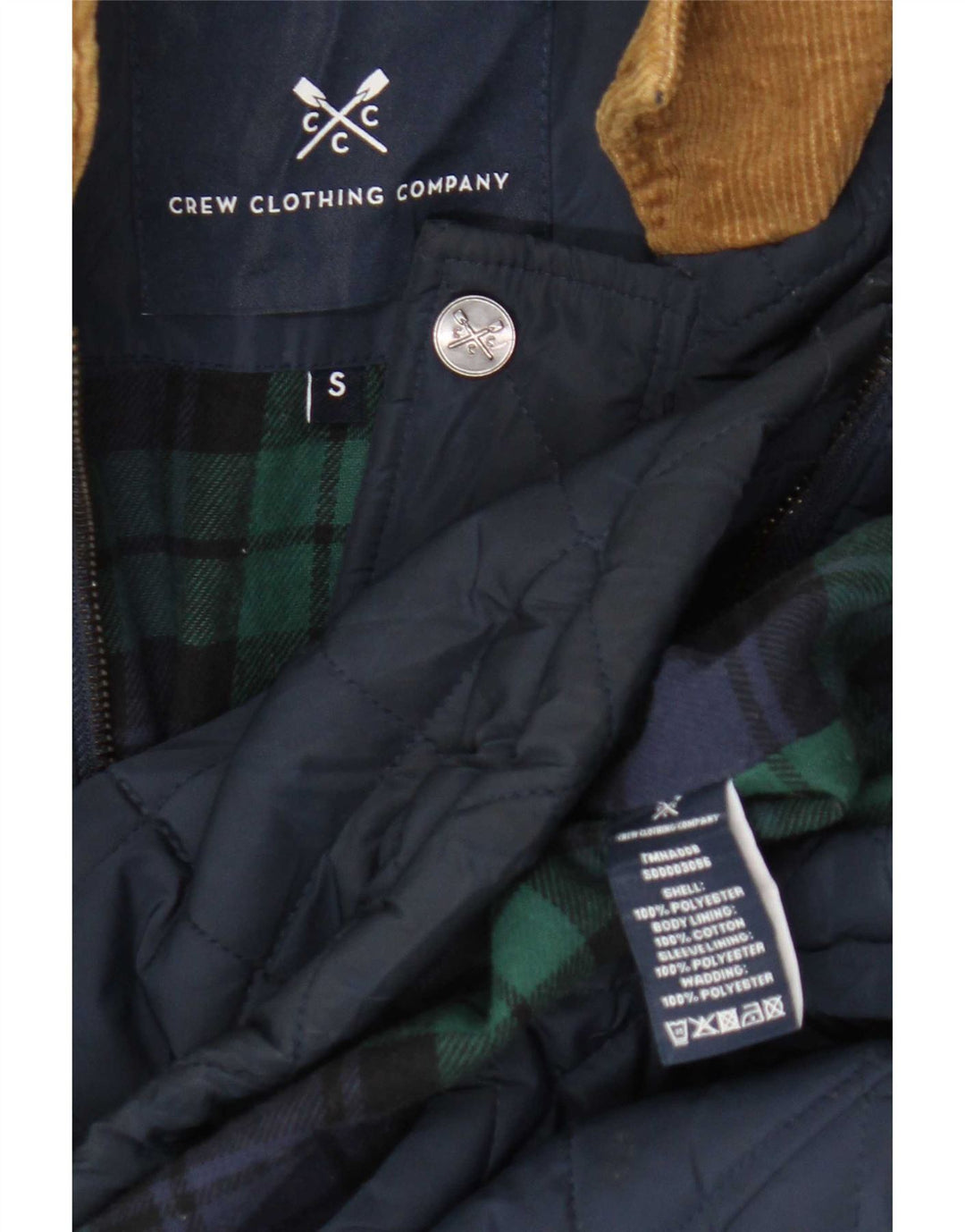 Crew Clothing Chaqueta acolchada para hombre UK 36 Small Azul marino Poliéster