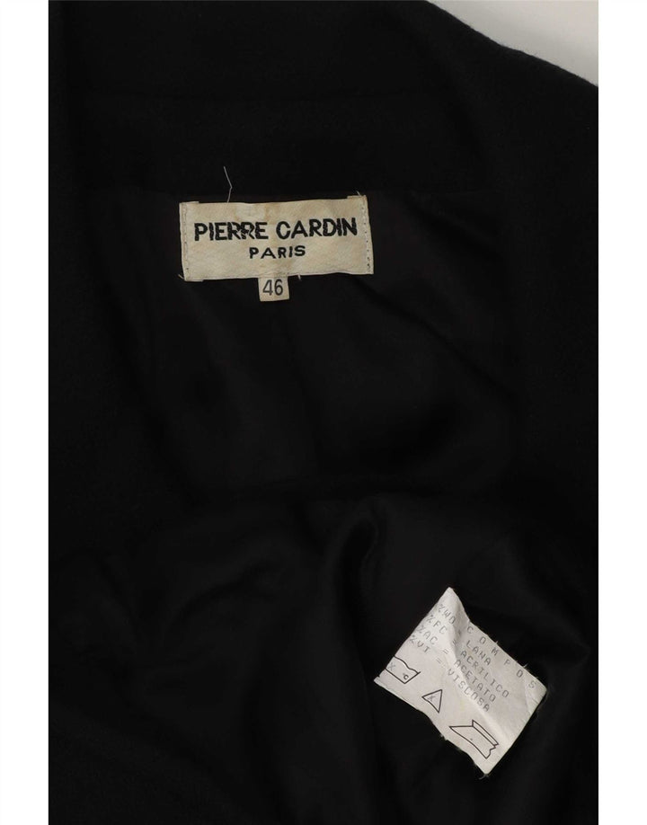 Pierre Cardin Chaqueta Blazer de 4 Botones para Mujer IT 46 Grande Lana Negra