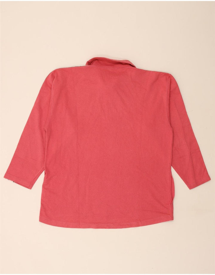 ASICS Hombre Graphic Zip Neck Sudadera Jumper Grande Algodón Rosa