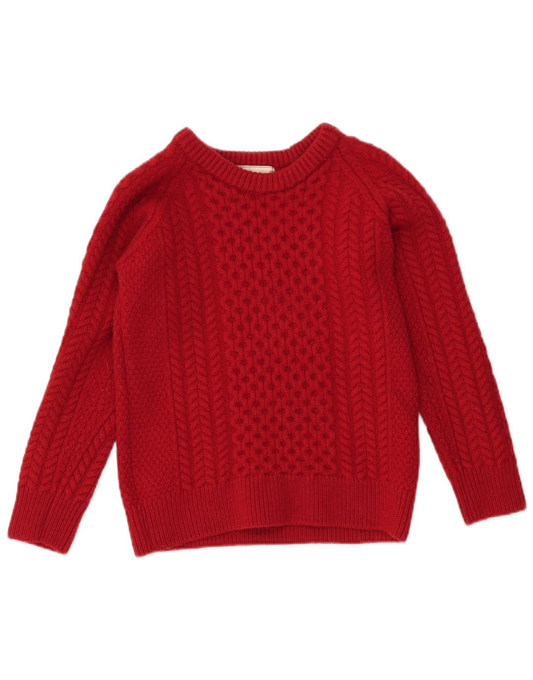 ORIGINAL ARAN CO. Suéter tipo jersey con cuello barco para mujer Reino Unido 12 Lana roja mediana