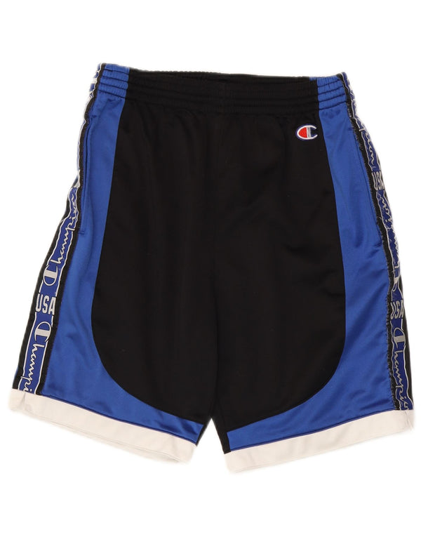 Champion Mens Graphic Sport Shorts Small  Black Colourblock Polyester