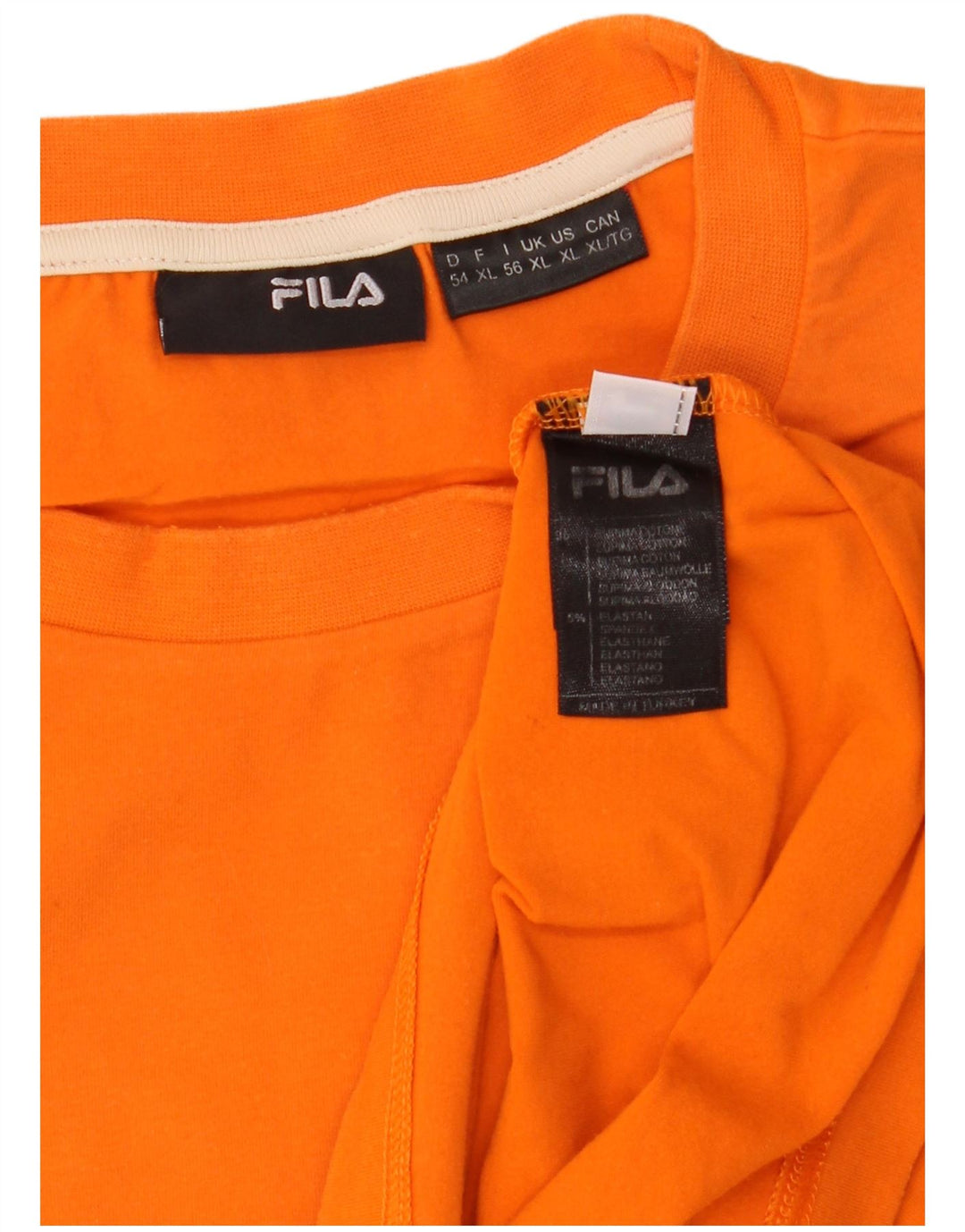 Fila Camiseta Hombre Top XL Naranja Colorblock Algodón