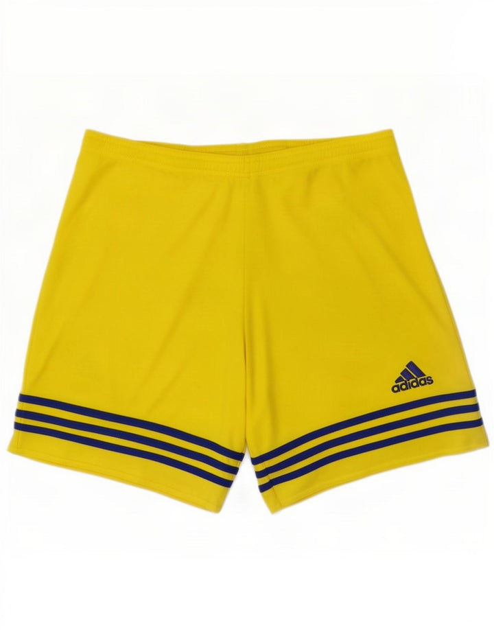 Pantalones cortos deportivos Adidas Climalite para hombre Poliéster a rayas amarillo medio