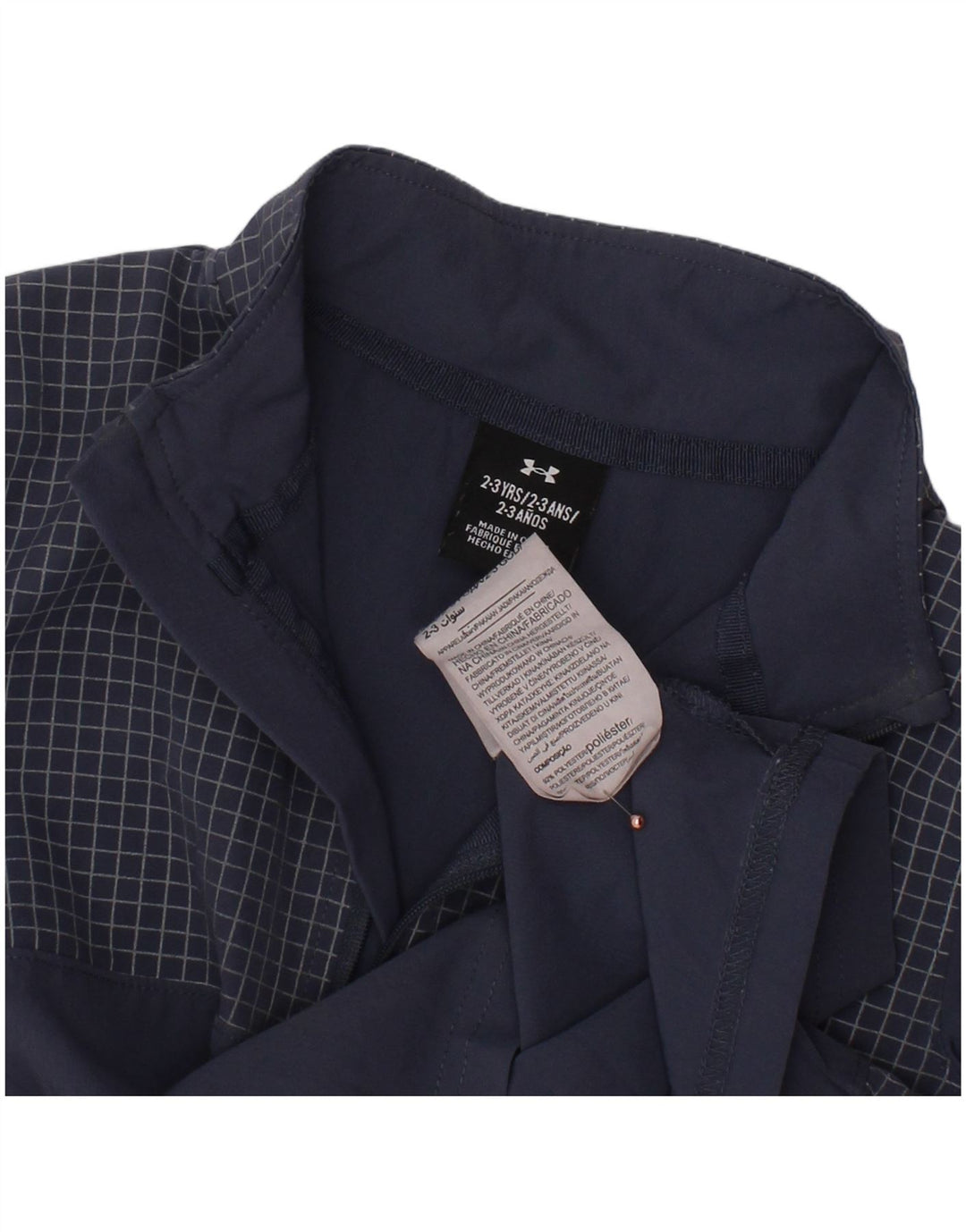 UNDER ARMOUR Camiseta de chándal con estampado gráfico para niño 2-3 años Cuadros azul marino