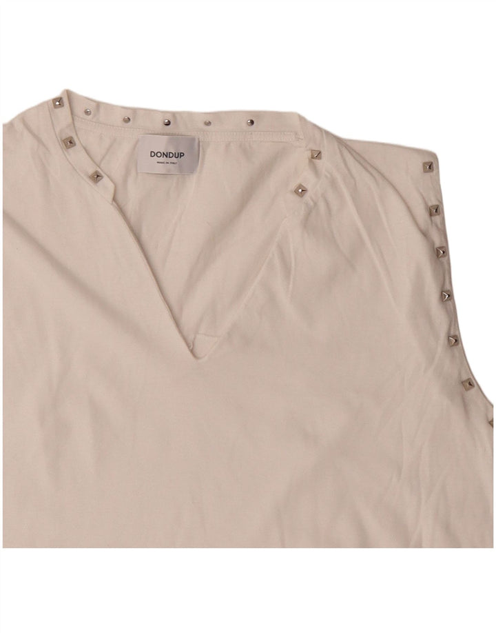 Dondup Blusa sin mangas para mujer UK 44 Medium White