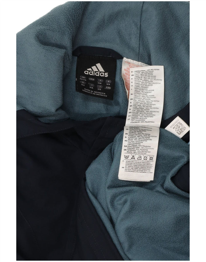 ADIDAS Chaqueta impermeable Anorak con capucha para niño 13-14 años Azul marino Poliéster