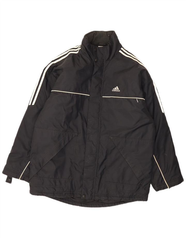 Adidas - Chaqueta cortavientos para hombre, talla 44/46, talla grande, poliamida negra