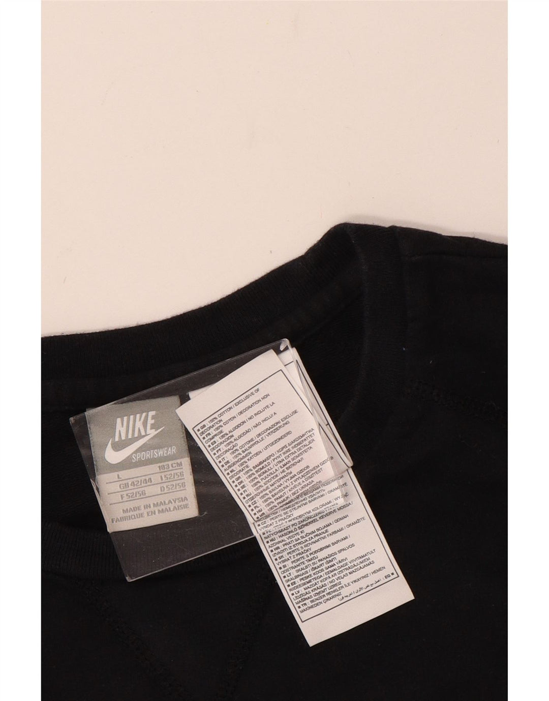 NIKE - Sudadera gráfica para hombre, talla 42/44, algodón negro grande