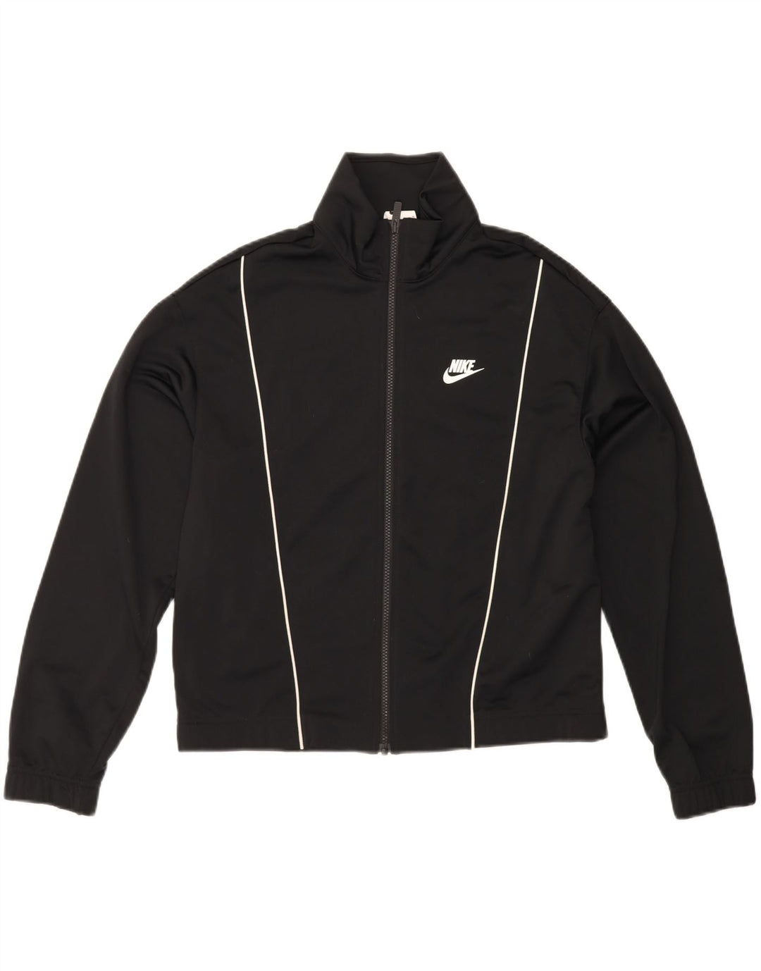 NIKE Womens Tracksuit Top Jacket UK 14 Medium Black Polyester Vintage Nike and Second-Hand Nike from Messina Hembry 