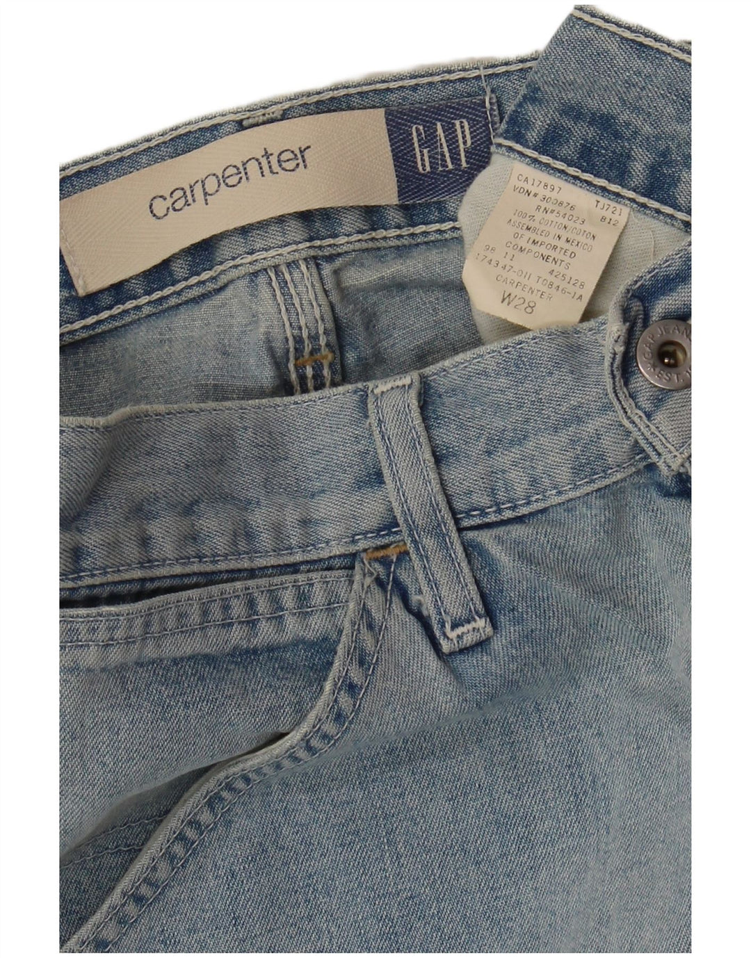 GAP Pantalones cortos vaqueros Carpenter Cargo para hombre W28 Algodón azul pequeño