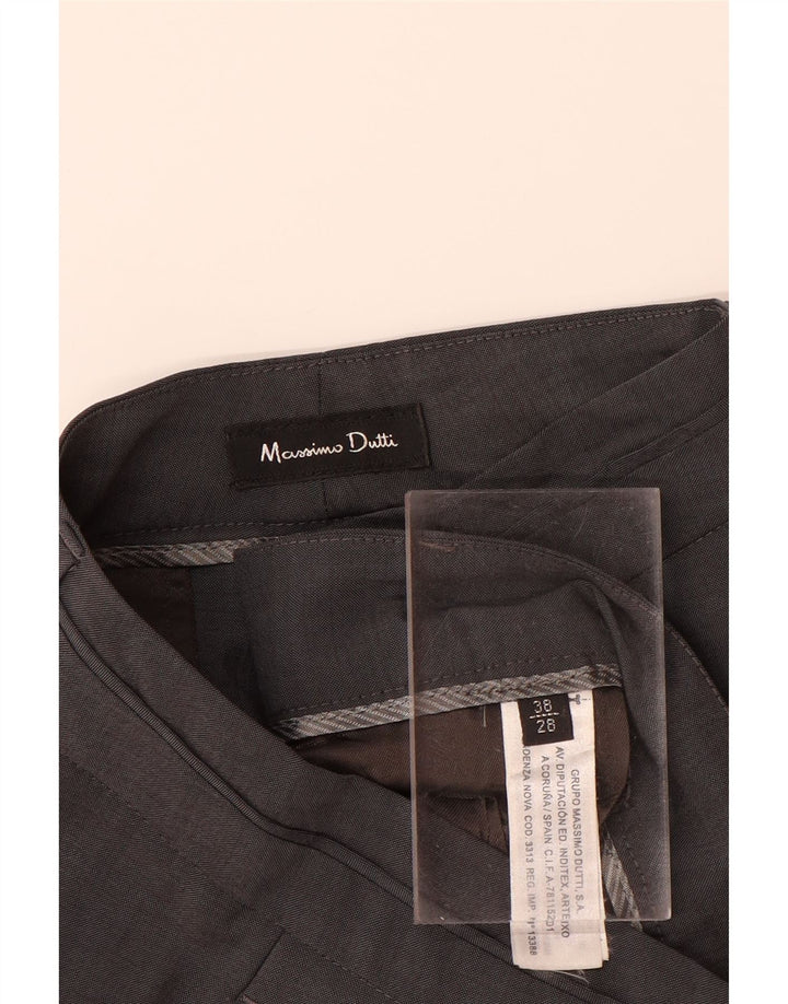 MASSIMO DUTTI Pantalón de traje recto para mujer EU 38 Small W28 L33 Lana gris