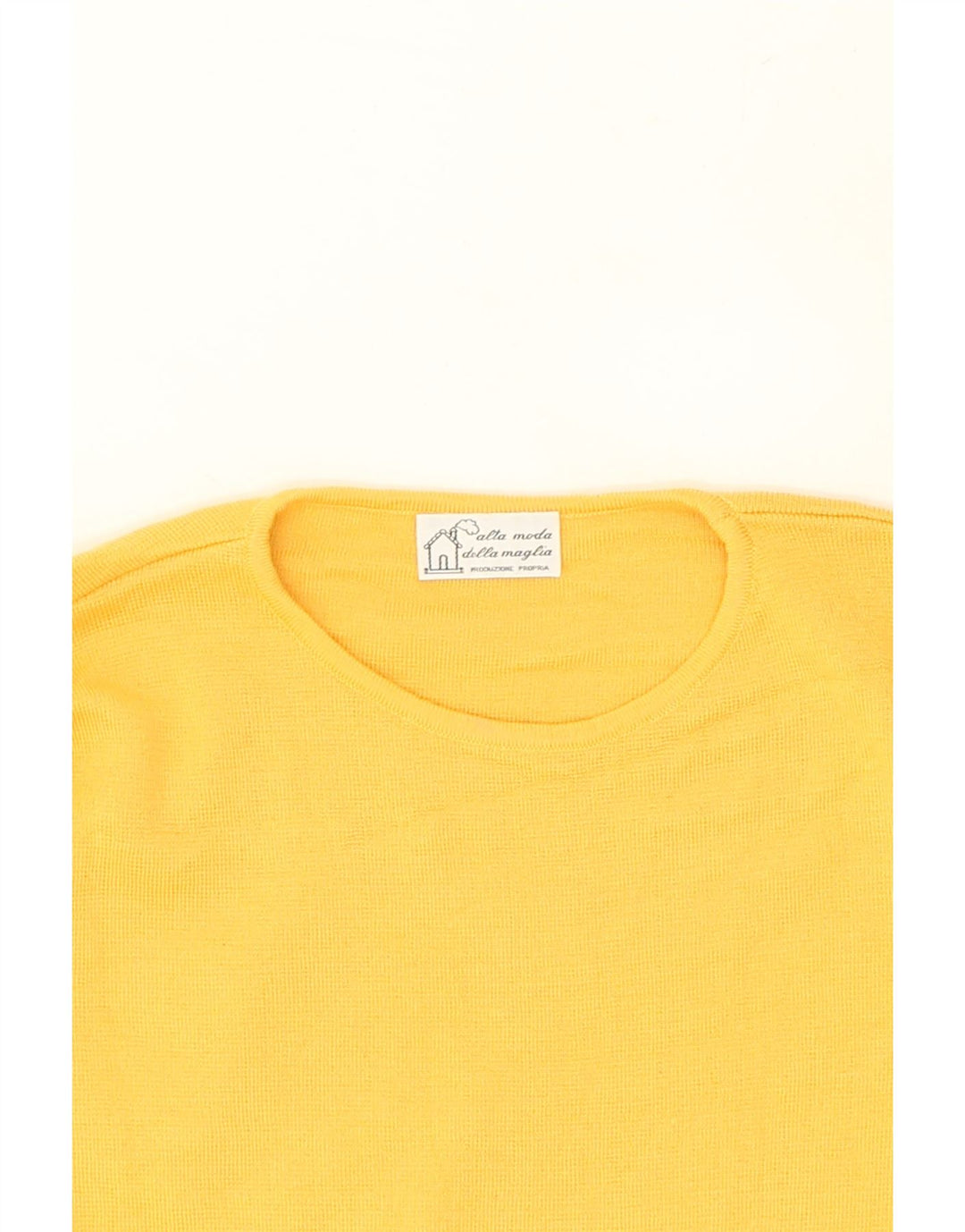 ALTA MODA Womens Crew Neck Jumper Sweater UK 14 Large Yellow | Vintage Alta Moda | Thrift | Second-Hand Alta Moda | Used Clothing | Messina Hembry 