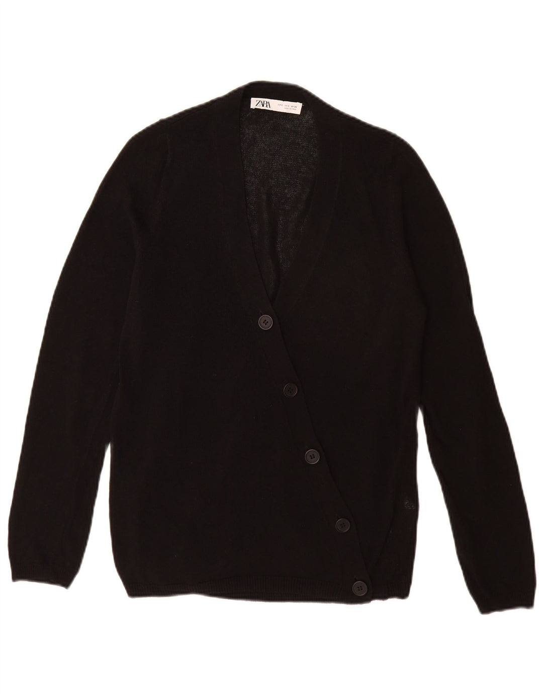 Zara Mujer Cárdigan Suéter UK 10 Small Acrílico Negro
