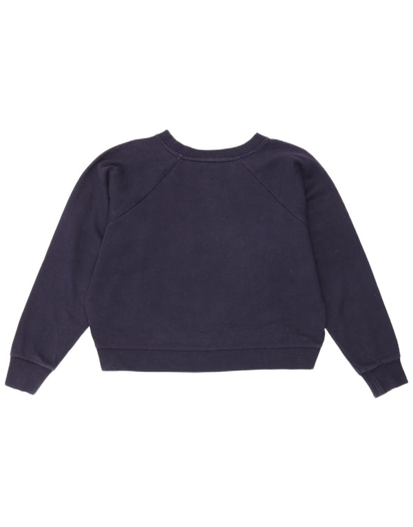 Gap Mujer Crop Graphic Sudadera de Gran Tamaño Jersey UK 10 Small Azul Marino