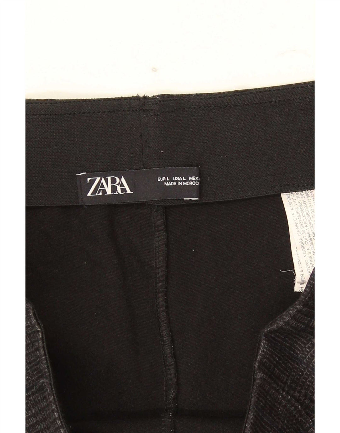Zara Mujer Pantalones Cortos Delgados Grande W32 L26 Poliéster De Pata De Gallo Gris