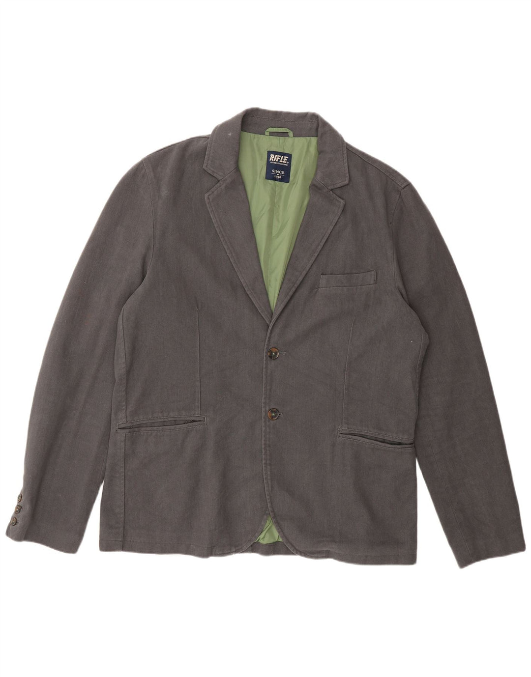 Rifle Chaqueta tipo blazer de 2 botones para hombre UK 44 2XL Algodón gris