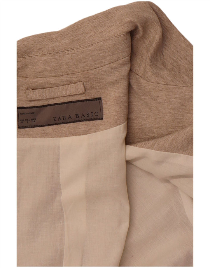 ZARA Chaqueta Blazer De 1 Botón Para Mujer UK 42 Marrón Medio