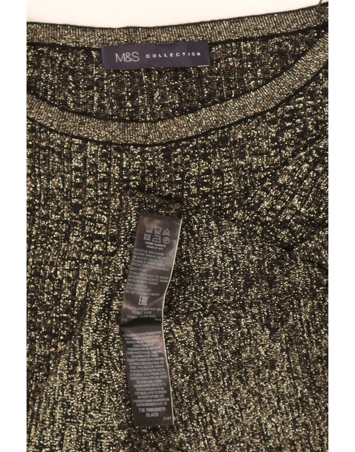 Marks & Spencer Suéter tipo jersey con cuello barco para mujer UK 40 Viscosa negra mediana