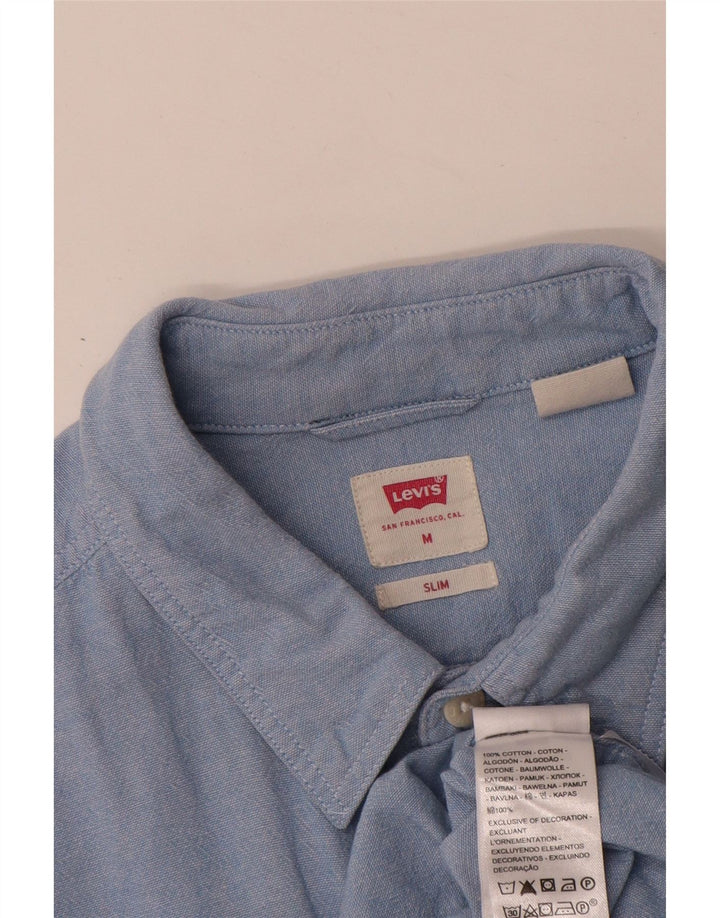 Levi's Hombre Camisa Slim Algodón Azul Medio