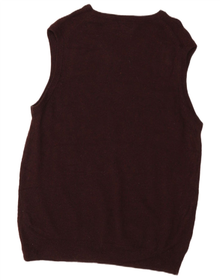 Marks & Spencer Camiseta sin mangas de ajuste regular para hombre de lana de cordero color burdeos medio