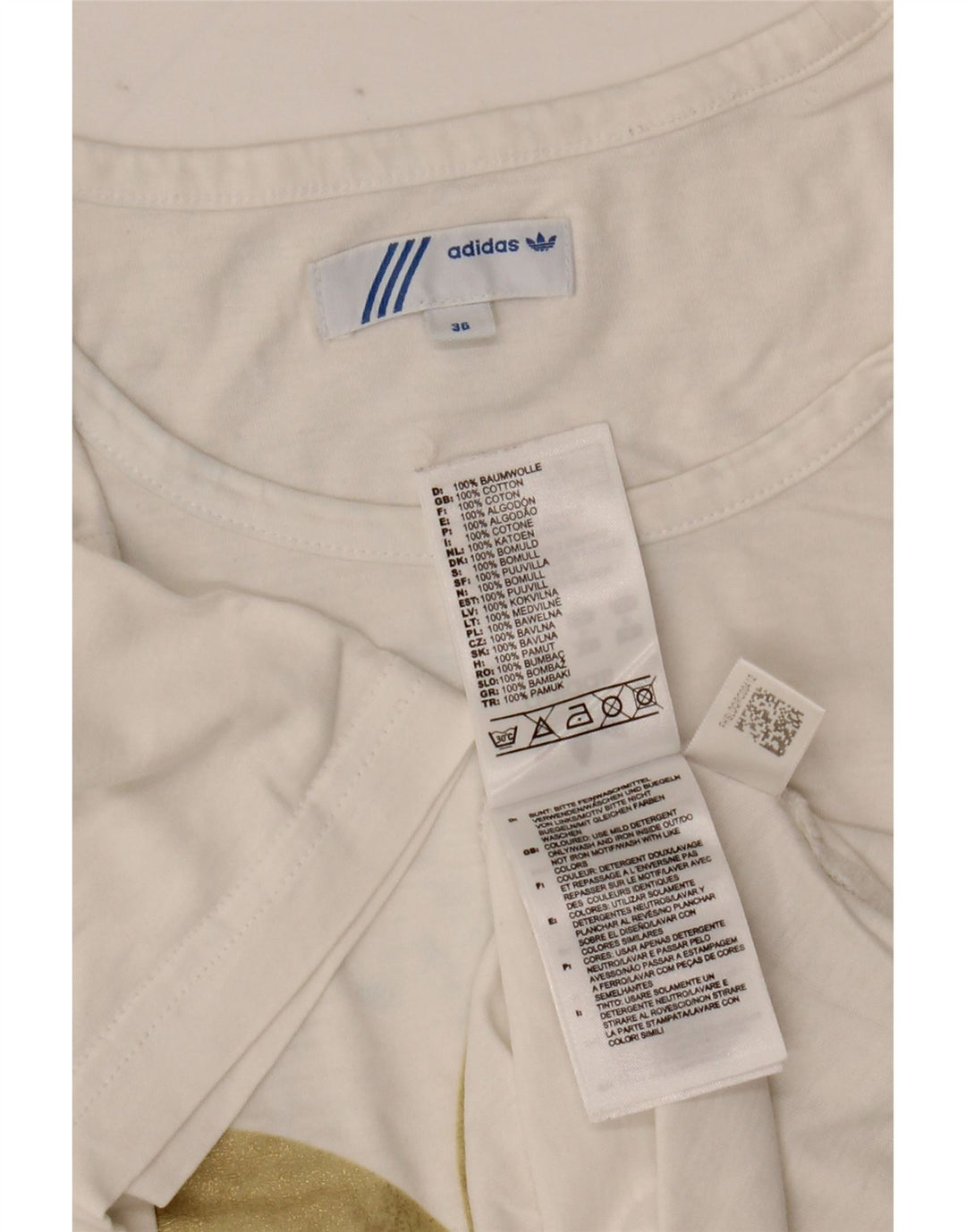 Adidas Camiseta gráfica para mujer Top EU 36 Small White Cotton