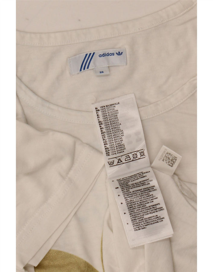 Adidas Camiseta gráfica para mujer Top EU 36 Small White Cotton