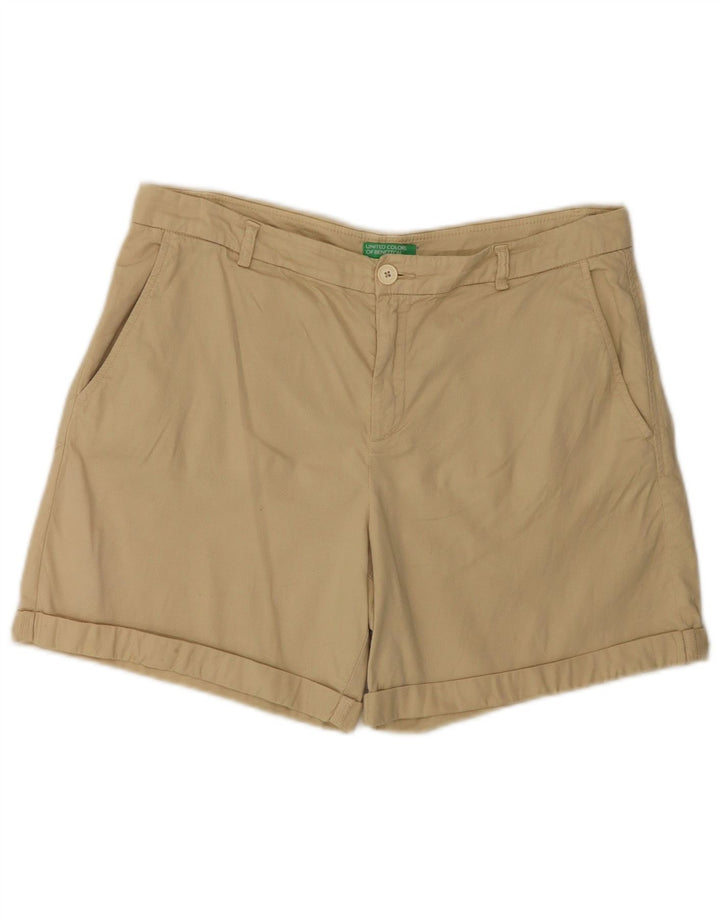 BENETTON Pantalones cortos chinos para mujer W34 grande amarillo