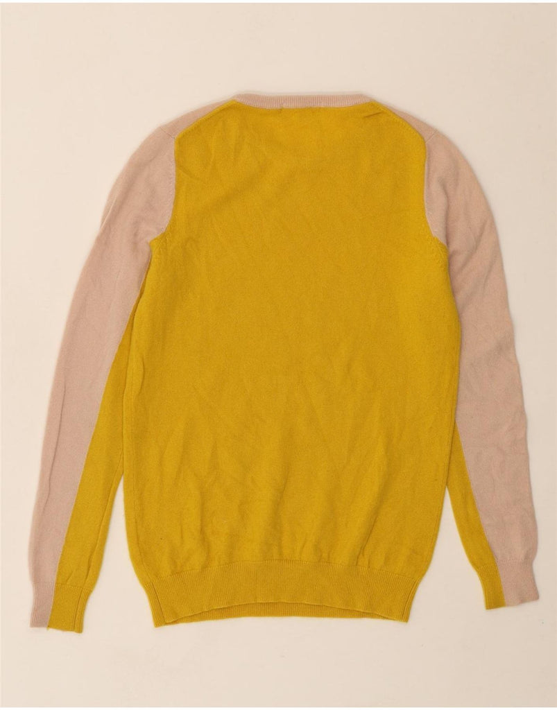 BODEN Womens Crew Neck Jumper Sweater UK 8 Small Yellow Colourblock Vintage Boden and Second-Hand Boden from Messina Hembry 