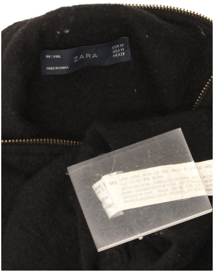 Abrigo ZARA Mujer UK 44 Mediano Lana Negra