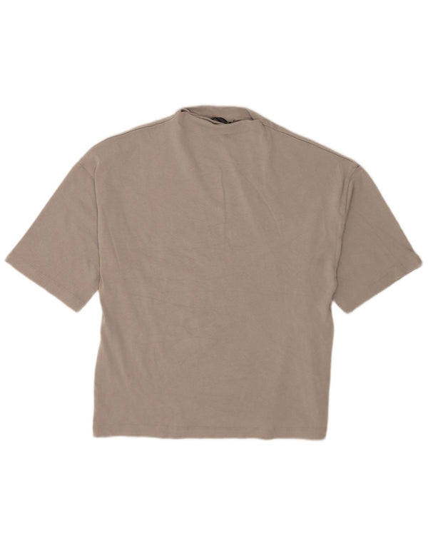 Zara Mujer Camiseta Extragrande Top UK 10 Small Gris