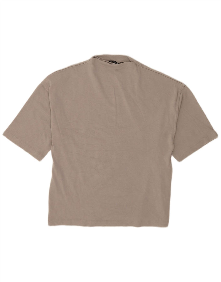 Zara Mujer Camiseta Extragrande Top UK 10 Small Gris