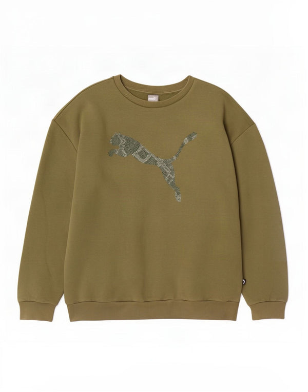 Puma Hombre Sudadera Gráfica Jumper XL Algodón Caqui
