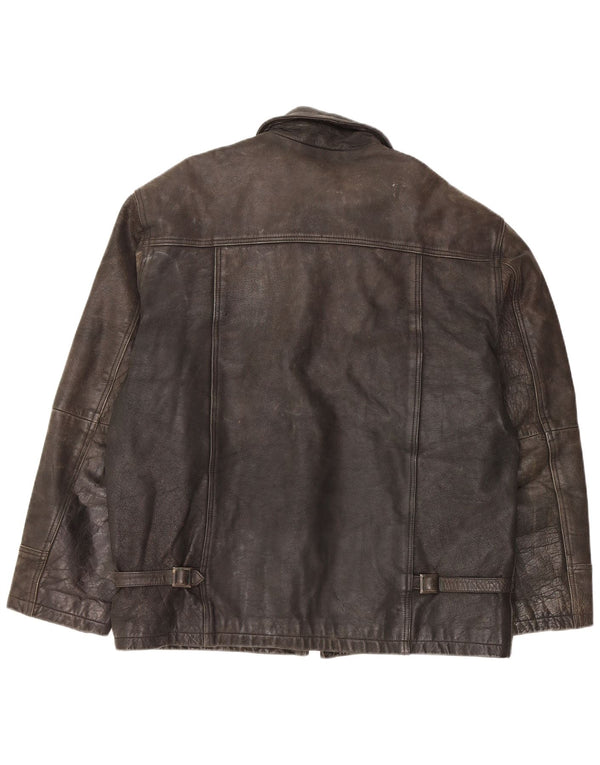 Tauri Chaqueta de cuero para hombre UK 42 XL Cuero negro