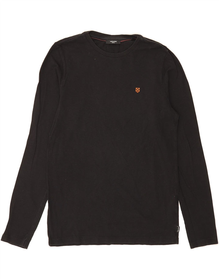 JACK & JONES Mens Top Long Sleeve Small Black Cotton Vintage Jack & Jones and Second-Hand Jack & Jones from Messina Hembry 
