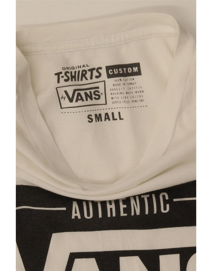 Vans Camiseta con gráfico de ajuste personalizado para hombre Top pequeño de algodón blanco