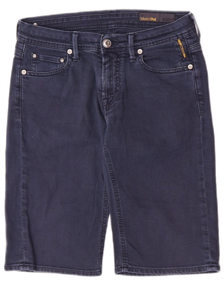 Meltin' Pot Pantalones cortos de mezclilla para hombre W31 Algodón azul marino mediano