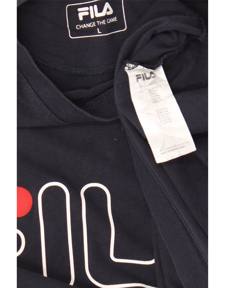 Fila - Camiseta gráfica para hombre, talla grande, algodón azul marino