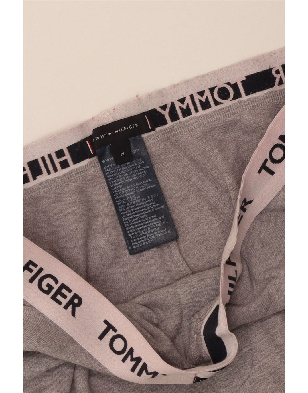Tommy Hilfiger Shorts deportivos con gráficos para hombre de algodón gris medio