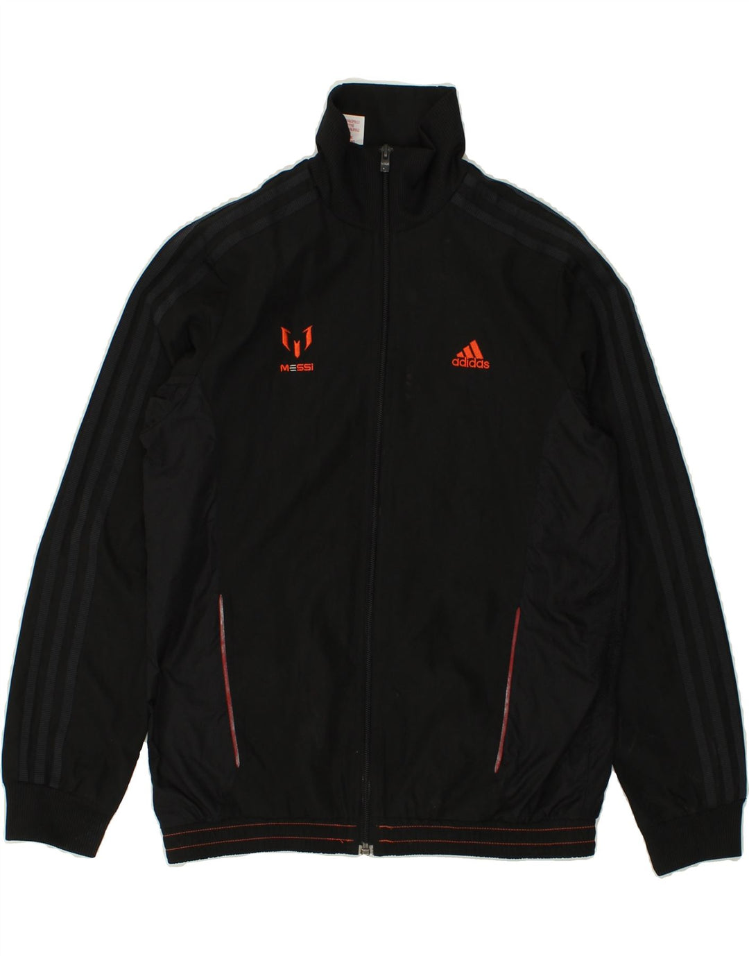 ADIDAS Boys Graphic Tracksuit Top Jacket 11-12 Years Black Polyester | Vintage Adidas | Thrift | Second-Hand Adidas | Used Clothing | Messina Hembry 