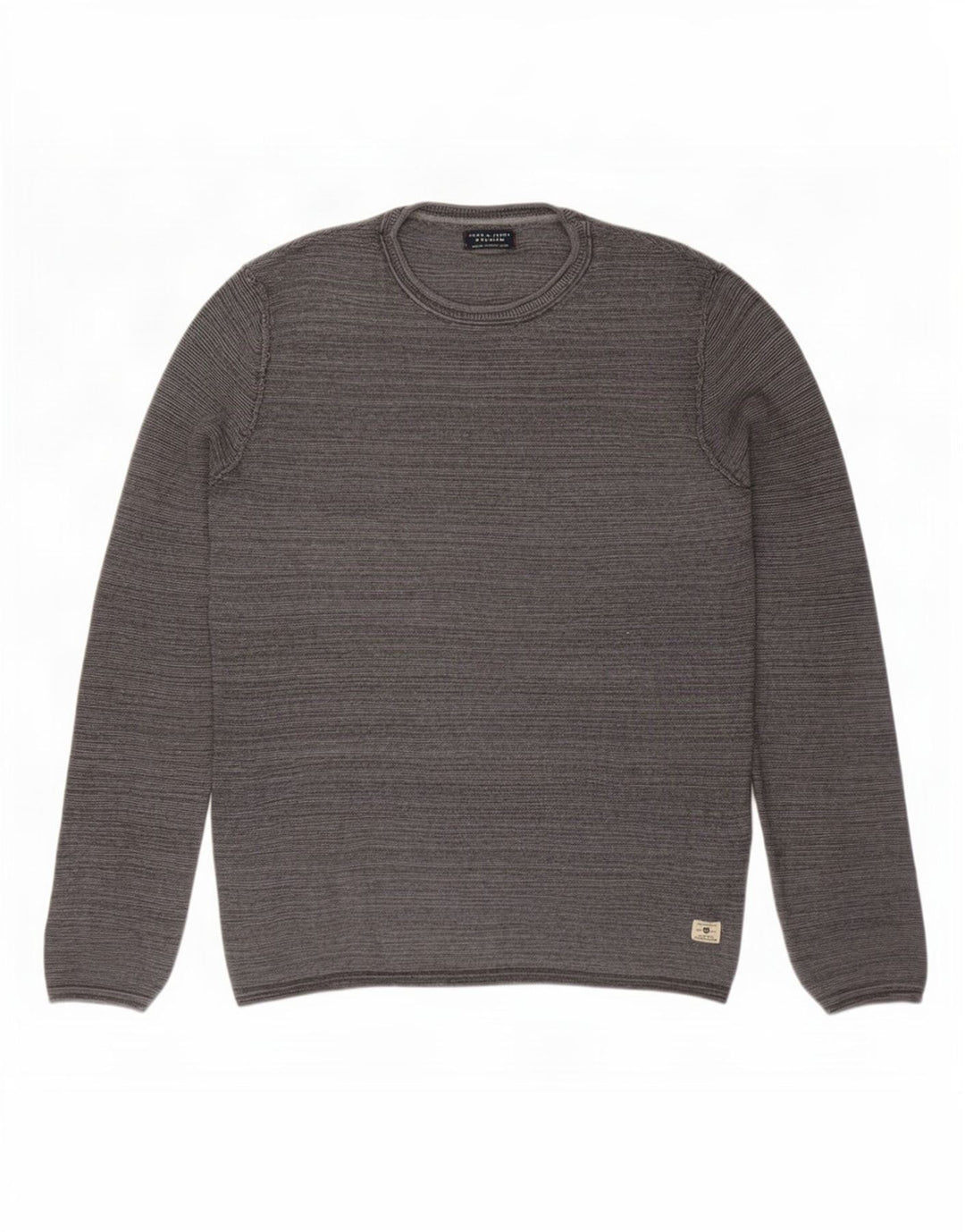 Jack & Jones Jersey con cuello redondo para hombre, talla pequeña, algodón gris