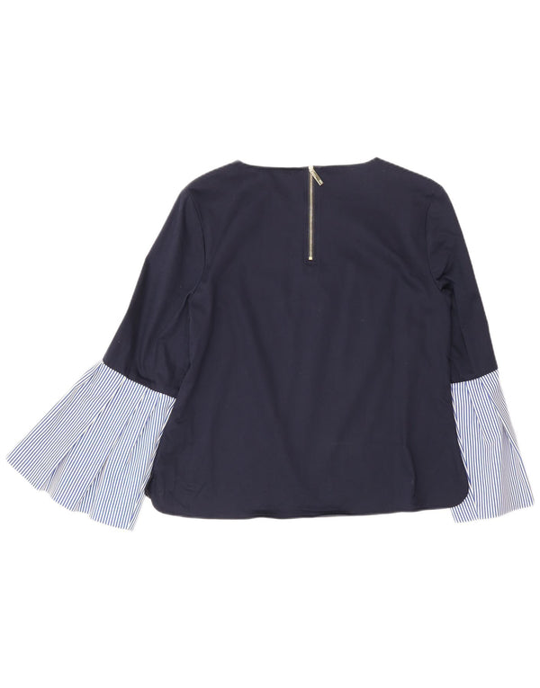 Ted Baker Blusa de manga 3/4 para mujer talla 3 mediana azul marino a rayas