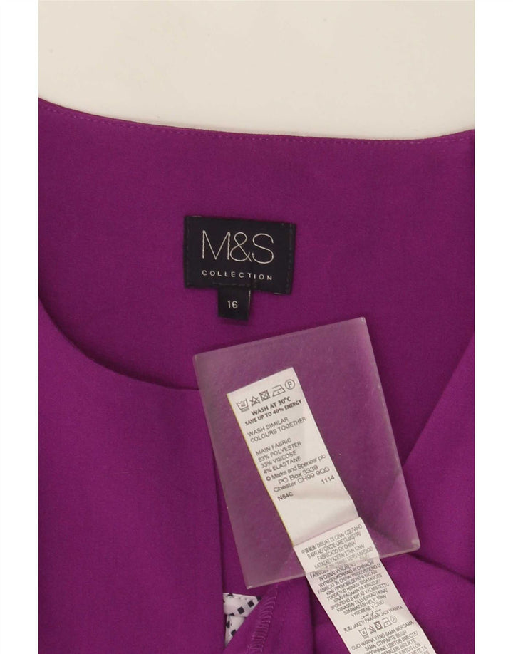 Marks & Spencer Chaqueta tipo blazer abierta para mujer UK 46 Poliéster morado grande