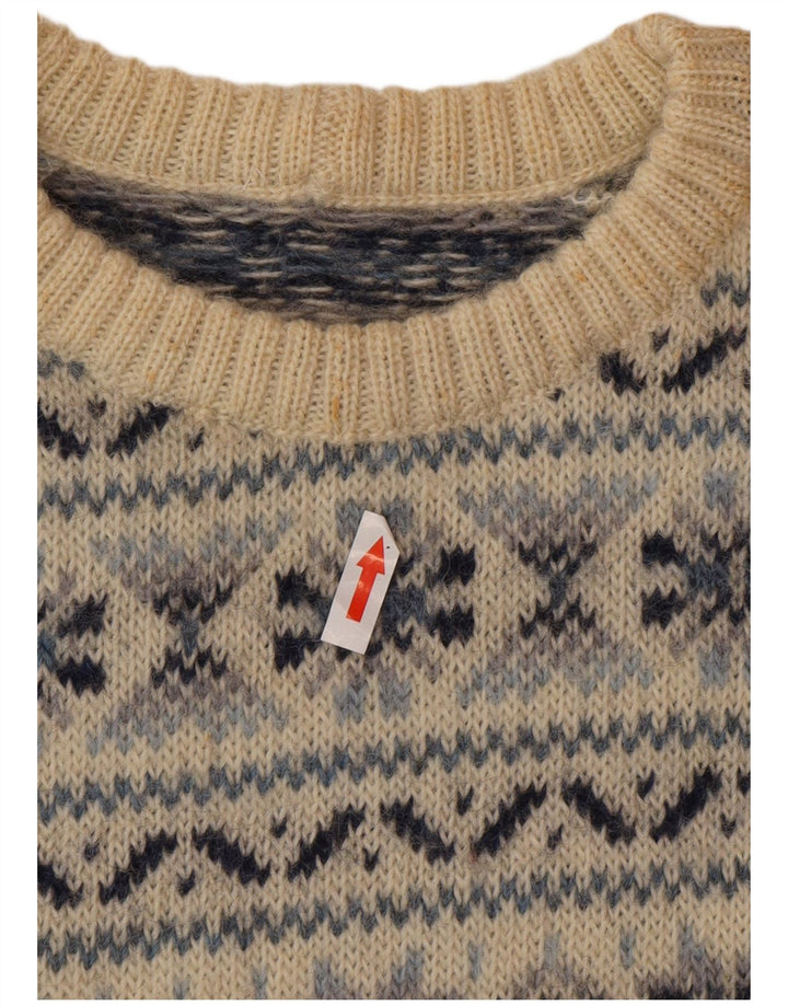 Silvy - Jersey de cuello redondo para hombre IT 48 Medium Beige Fair Isle