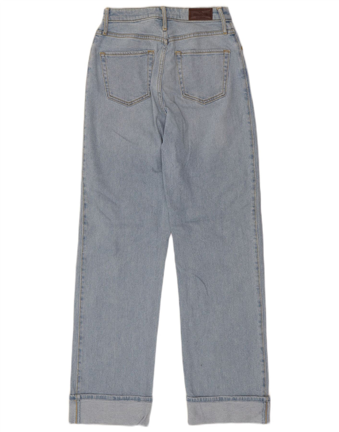 HOLLISTER Vaqueros rectos de talle alto para mujer W25 L31 Algodón azul