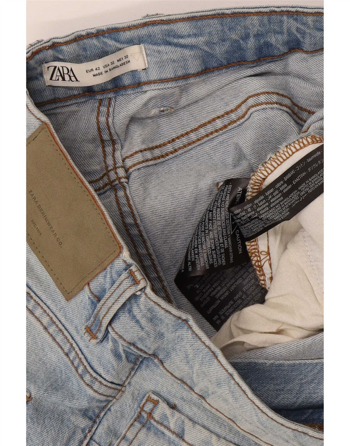 Zara Pantalones cortos de mezclilla para hombre EU 42 Large W32 Algodón azul