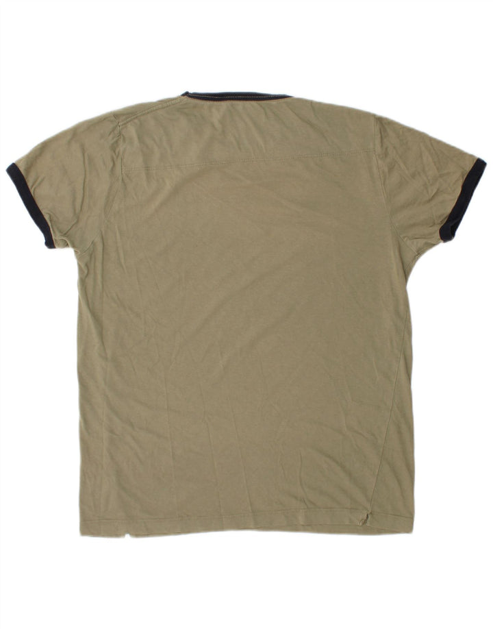 FRENCH CONNECTION Mens T-Shirt Top Medium Khaki Cotton