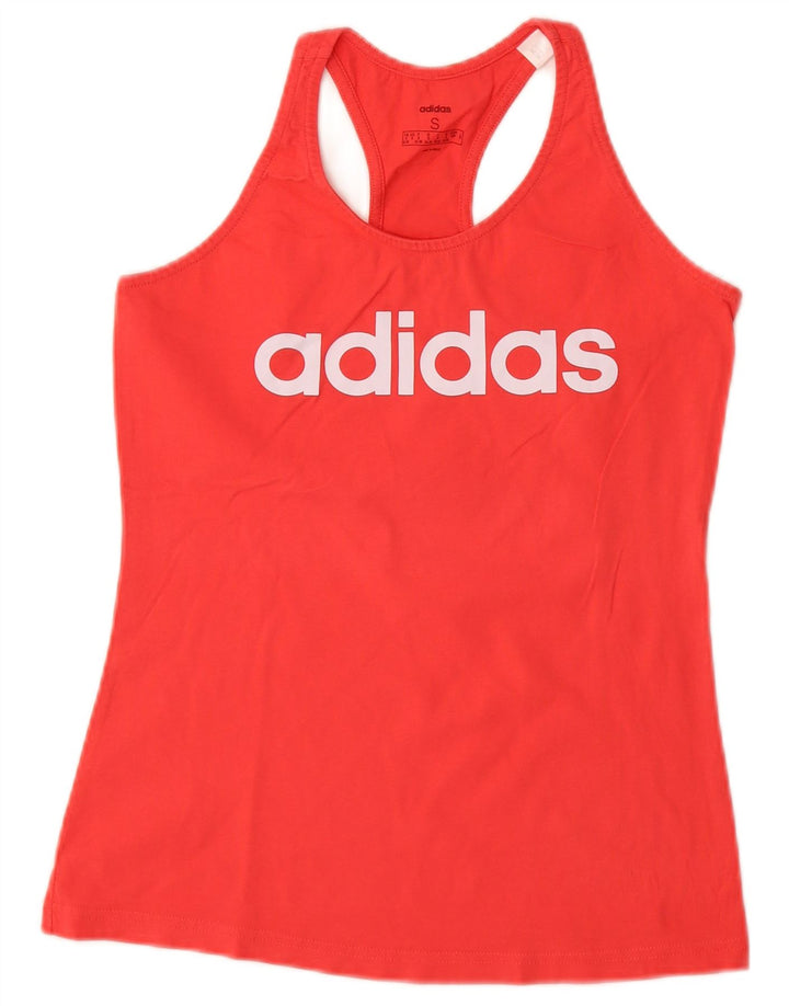 Adidas Mujer Gráfico Chaleco Top Reino Unido 8/10 Pequeño Rojo