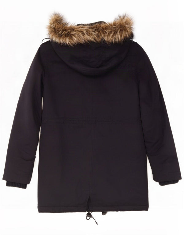 Superdry Parka Sherpa con capucha para mujer UK 40 Small Azul marino Poliéster